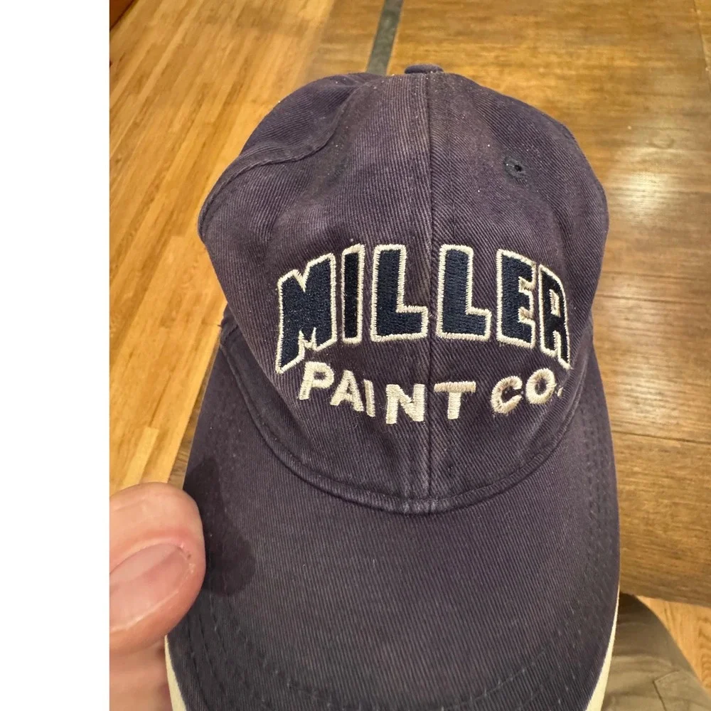 Miller Paint Co Navy Blue Embroidered Cotton Adjustable Dad Hat Baseball Cap